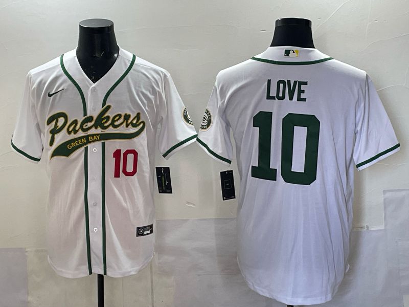 Men 2025 Green Bay Packers #10 Love white Joint Name Nike Limited NFL Jersey style 003